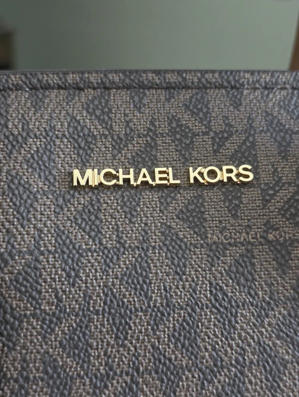 Michael Kors Avril Small Satchel Crossbody Brown MK Signature Coated Canvas Bag